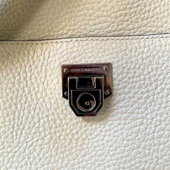 Rebecca MINKOFF StuddedOff White Pebbled Leather Bucket Bag - Picture 9 of 16